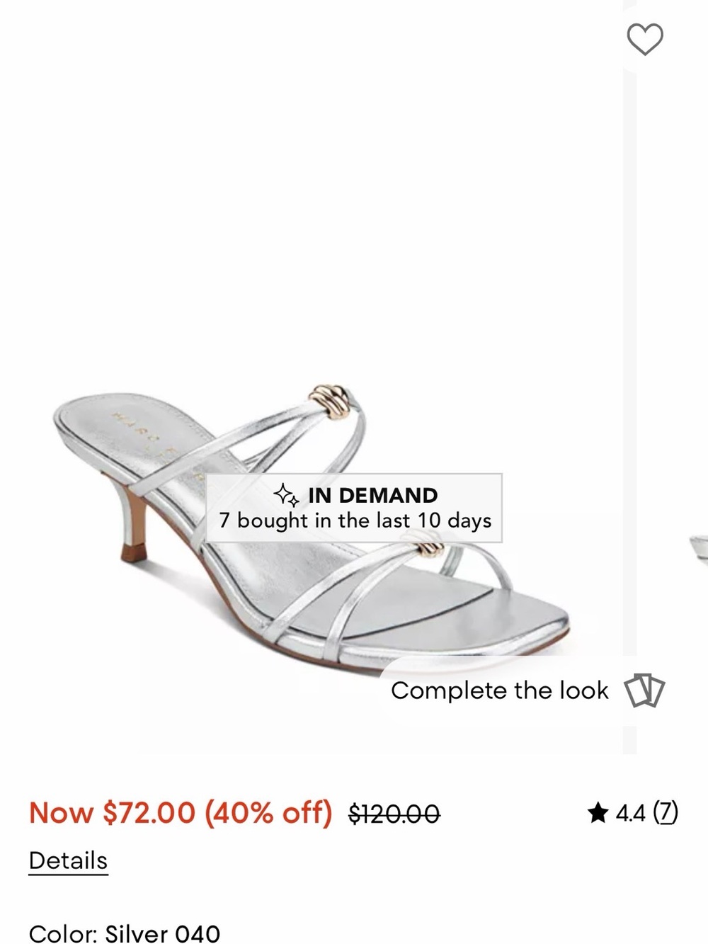 Marc Fisher Silver Strappy Knot Mules - Picture 9 of 9